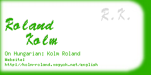 roland kolm business card